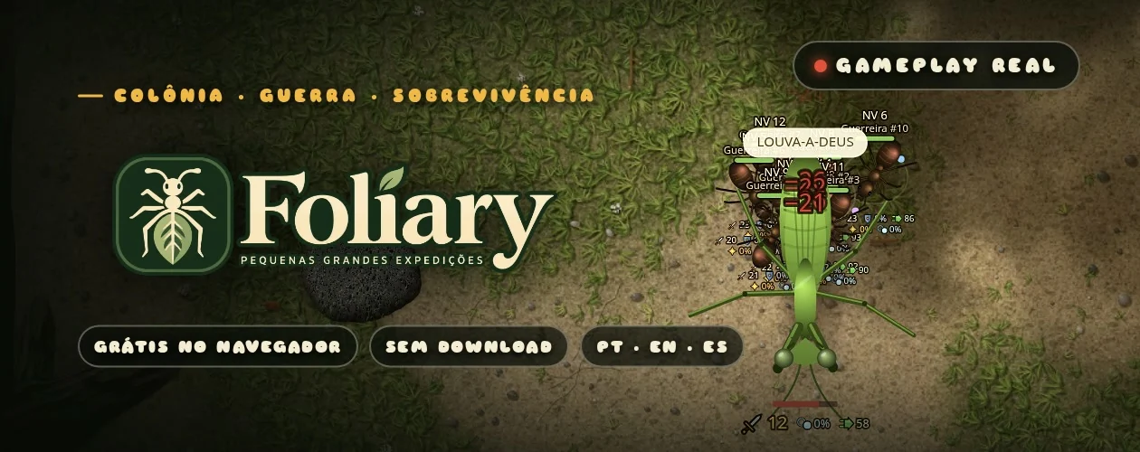 Banner de Foliary — A colônia ganha vida